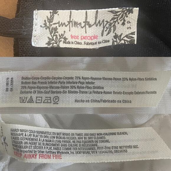 Free People Love All Day Slip Dress Size Small White Black Lace Velvet Burnout - Picture 3 of 9